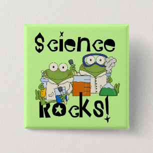 Frogs Science Rocks Vierkante Button 5,1 Cm