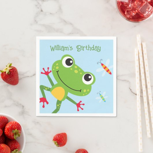 Frogtastic Leaping Frogs Kids Verjaardag Servet (Insitu)
