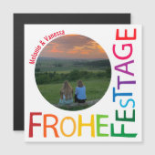 Frohe Festtage Magnetische Foto Karte (Voorkant / Achterkant)