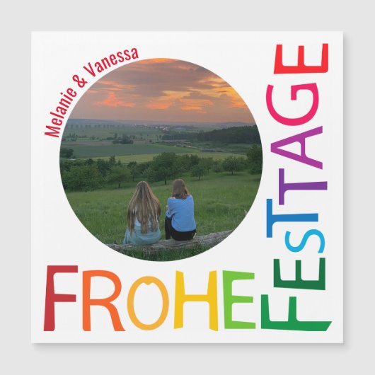 Frohe Festtage Magnetische Foto Karte (Voorkant)