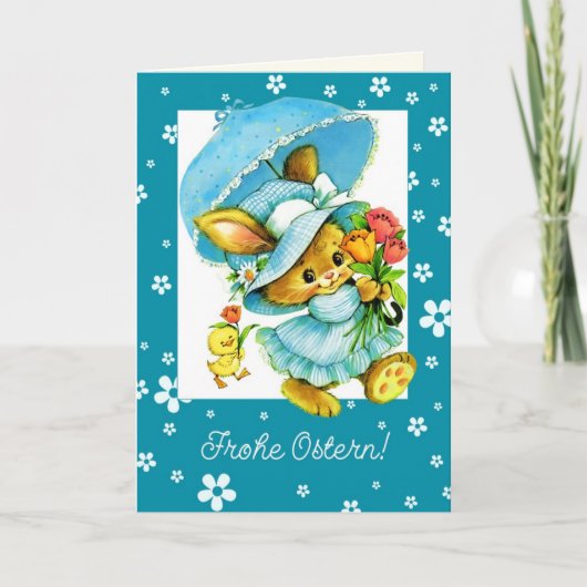 Frohe Ostern. Carte Pâques en allemand (Devant)