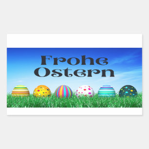 Frohe Ostern, German Happy Easter Rechthoekige Sticker