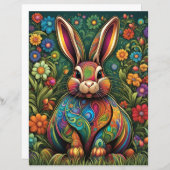 Frohe Ostern - Osterhase in Blumen 2 (Voorkant / Achterkant)