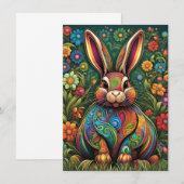Frohe Ostern - Osterhase in Blumen 2 (Voorkant / Achterkant)