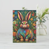 Frohe Ostern - Osterhase in Blumen 2 (Staand voorkant)