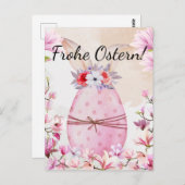 Frohe Ostern rosa Osterei  Briefkaart (Voorkant / Achterkant)