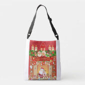 Frohe Weihnachten Crossbody Tas (Achterkant)