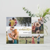 Frohe Weihnachten Duitse Kerst 4 Fotocollage Feestdagenkaart (Staand voorkant)