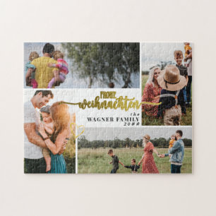 Frohe Weihnachten Duitse Kerst 4 Fotocollage Legpuzzel