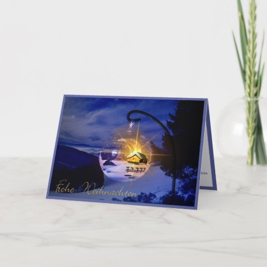 Frohe Weihnachten Duitse kerst personaliseren Kaart (Voorkant)