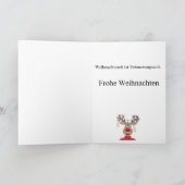 Frohe Weihnachten Duitse kerstverlichting rendiere Feestdagen Kaart (Binnen)