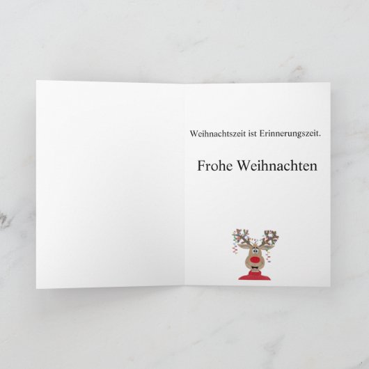 Frohe Weihnachten Duitse kerstverlichting rendiere Feestdagen Kaart (Binnen)