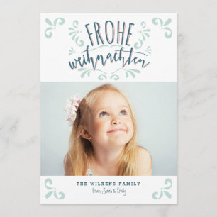 Frohe Weihnachten Duitse trendy foto begroeting Kaart