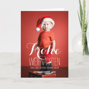 Frohe Weihnachten   Duitse vakantie begroeting Kaa Feestdagen Kaart