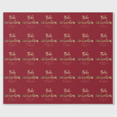 Frohe Weihnachten Elegant Red Gold Script German Cadeaupapier (Vlak)