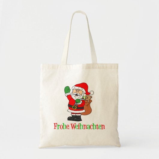 Frohe Weihnachten German Christmas Santa Tote Bag (Devant)
