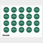 Frohe Weihnachten green Merry Christmas in German Ronde Sticker (Vel)