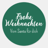 Frohe Weihnachten green Merry Christmas in German Ronde Sticker (Voorkant)