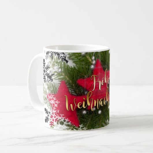Frohe Weihnachten Kaffeetasse Koffiemok (Voorkant links)