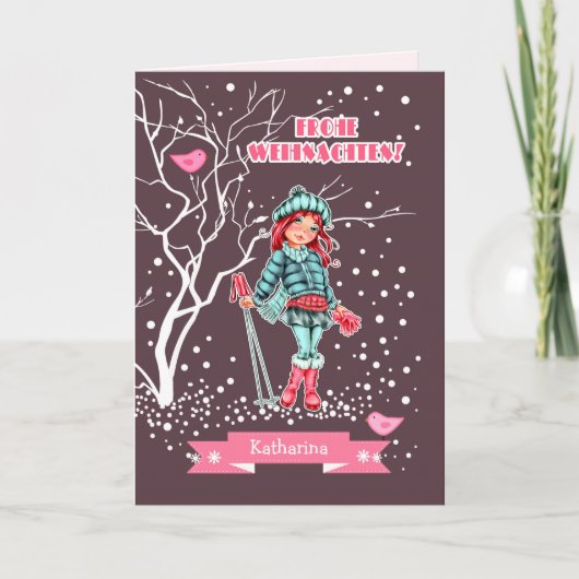 Frohe Weihnachten. kerstKaarten in het Duits Feestdagen Kaart (Voorkant)