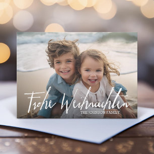 Frohe Weihnachten - Kerstmoderne volledige foto Feestdagenkaart