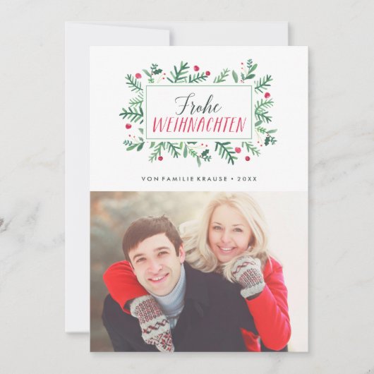 Frohe Weihnachten Laub | Weihnachtskarte Feestdagenkaart (Voorkant)