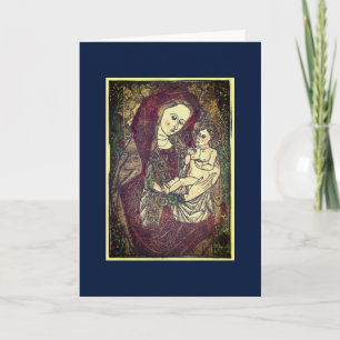"FROHE WEIHNACHTEN" MADONNA & CHILD CHRISTMAS-KAAR NOTITIEKAARTJE