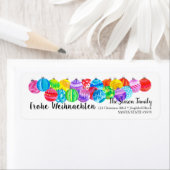 Frohe Weihnachten, met handbeschilderd waterverf l Etiket (Insitu)