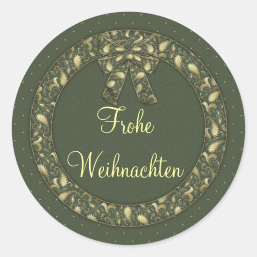 Frohe Weihnachten Ronde Sticker (Voorkant)