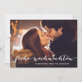 Frohe Weihnachten Rustiek Script Kerstfoto Feestdagenkaart (Voorkant)