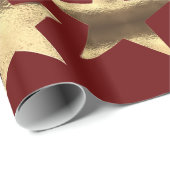 Frohe Weihnachten Stars Red Gold Elegant Kerstmis Cadeaupapier (Rol Hoek)