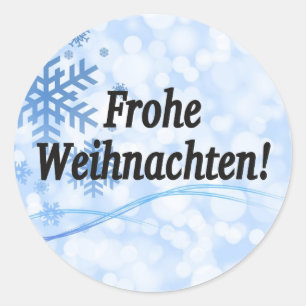 Frohe Weihnachten! Vrolijk kerstfeest in Duitse bf Ronde Sticker