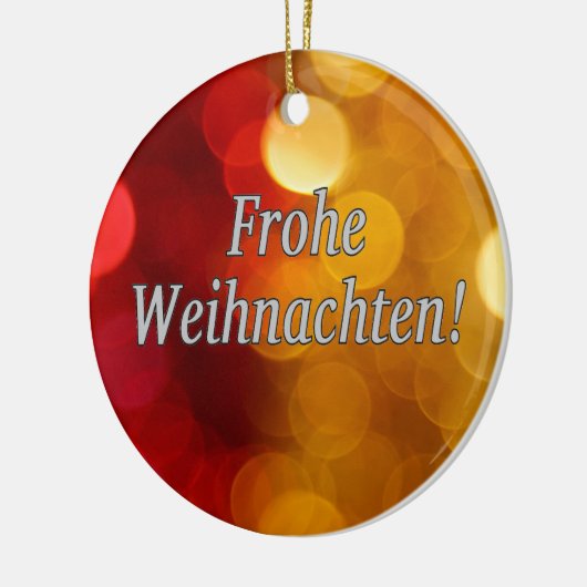 Frohe Weihnachten! Vrolijk kerstfeest in het Duits Keramisch Ornament (Links)