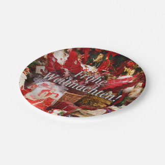 Frohe Weihnachten! Vrolijk kerstfeest in het Duits Papieren Bordje