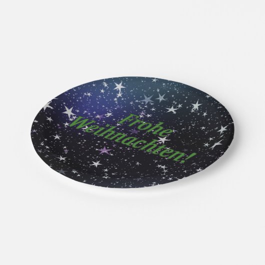 Frohe Weihnachten! Vrolijk kerstfeest in het Duits Papieren Bordje (Gekanteld)