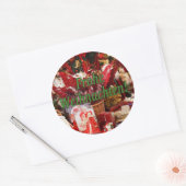 Frohe Weihnachten! Vrolijk kerstfeest in het Duits Ronde Sticker (Envelop)