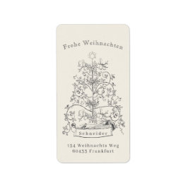 Frohe Weihnacten Duitse Kerst Etiket