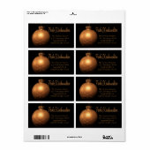 Frohe Weinachten étiquette d'ornement d'or (Feuille entière)