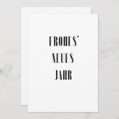 Frohes Neues Jahr - minimalistic typography card Feestdagenkaart (Voorkant / Achterkant)