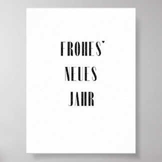 Frohes Neues Jahr - minimalistic typography poster