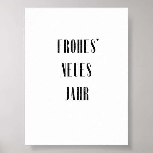 Frohes Neues Jahr - minimalistic typography poster (Devant)