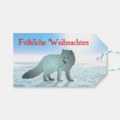 Frohliche Weihnachten - Arctic Fox Cadeaulabel (Voorkant (Horizontaal))