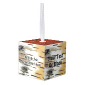 Fröhliche Weihnachten - Birchbark Kubus Ornament (Achter hoekig)