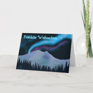Fröhliche Weihnachten - Blue Aurora Feestdagen Kaart