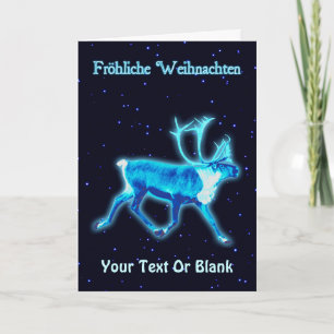 Fröhliche Weihnachten - Blue Cariou (rendier) Feestdagen Kaart
