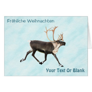 Fröhliche Weihnachten - Cariou (rendier) op sneeuw