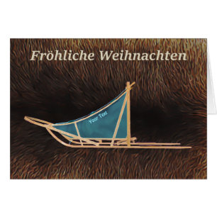 Fröhliche Weihnachten - Chien - traîneau