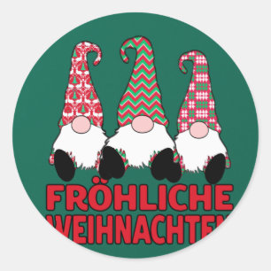 Fröhliche Weihnachten Duitse kerst Noordse nom Ronde Sticker