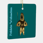 Frohliche Weihnachten - Fractal Inuit Hunter Keramisch Ornament (Rechts)