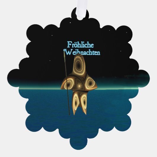 Fröhliche Weihnachten - Fractal Inuit Hunter Ornament Kaart (Voorkant)